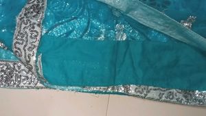 Free gift 🎁 &amp; Beautiful Blue 🩵 Net Saree