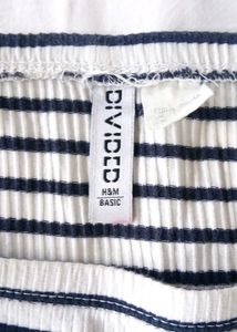 Striped Off-Shoulder Crop Top