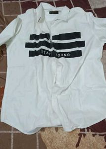 White "STAY YOUNG" Graphic Shirt