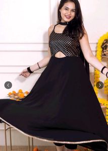 Elegant Black Sequined Gown
