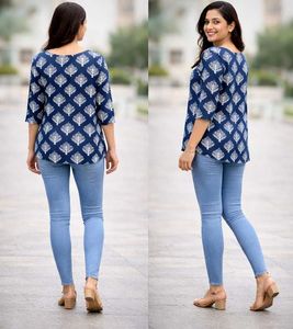 Stylish Blue Tree Print Kurti✨
