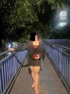 Black dress with sequin tube top