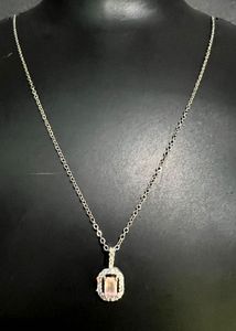 Elegant Pink Gemstone &amp; Diamond Necklace