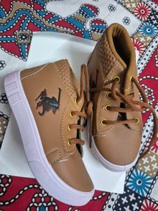 Stylish Tan High-Top Sneakers