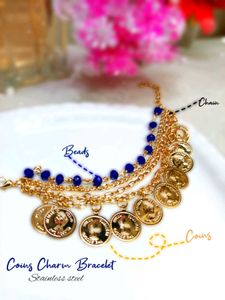Blue Coin Charm Bracelet ✨