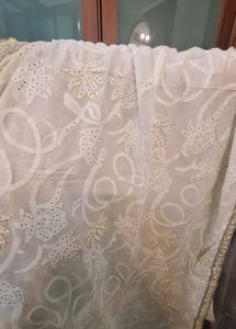 Elegant White Chikankari Dupatta