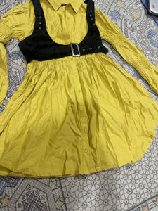Yellow Dress with Black Harness