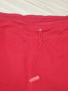 Red Cargo Pants with Side Stripes