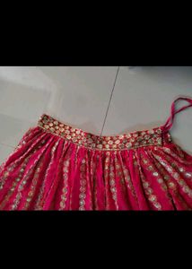 pure vintage Pink &amp; Gold Embroidered Lehenga Choli