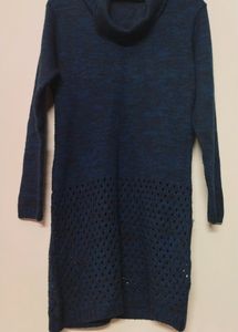 High Neck Long Woolen Sweater