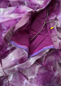 Purple Ombre Puff Sleeve Blouse