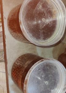 Set of 2 Brown Food Storage Containers