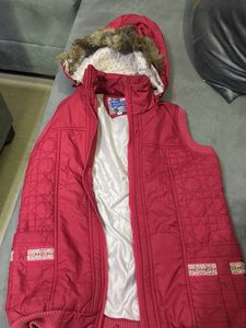 Red Hooded Padded Vest