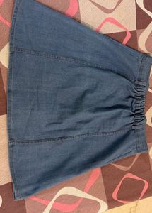 Denim Button-Up A-Line Skirt🩵