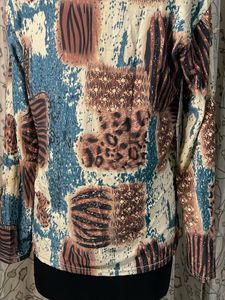 Abstract Print Long Sleeve Top