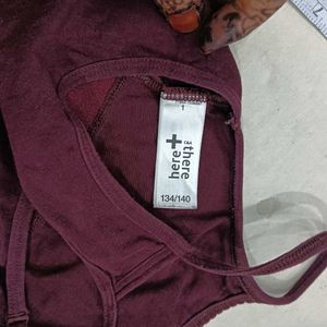 ❤️‍🔥 Maroon Sports Bra with Thin Straps