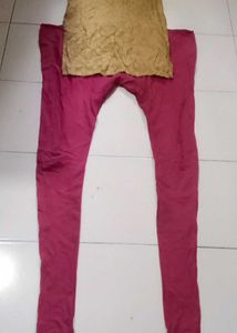 Pink Leggings with kurti