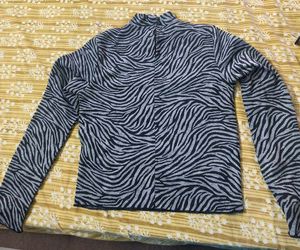 Stylish Zebra Print Mock Neck Top