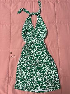 Halter Neck Floral Mini Dress