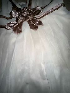 White Party Dress with Bow Detail