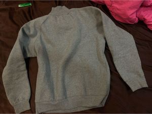Grey Graphic Print Mock Neck Sweatshirt