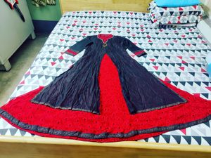 long double lapyer red gown