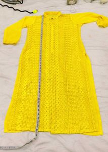 Bright Yellow Chikankari Kurta
