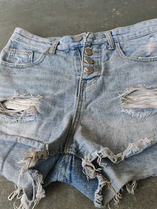 Distressed Denim Shorts