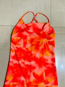 Vibrant Orange Tie-Dye Maxi Dress