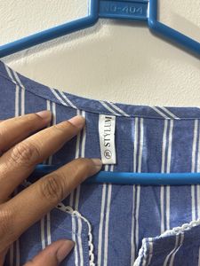 Blue Striped Kurta Set
