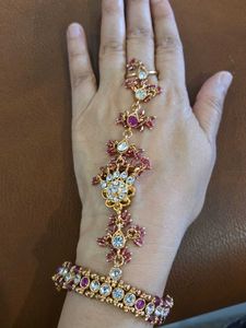 Elegant Bracelet & Ring Set (haath phool)