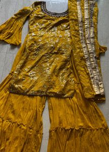 Sparkling Mustard Yellow Lehenga Choli Set