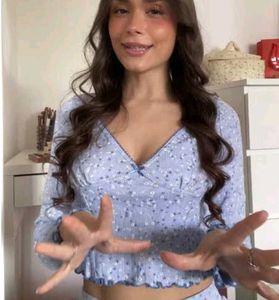 Cute Blue Floral Top