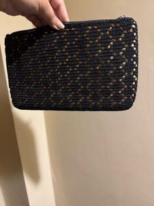 Black Crochet Clutch Bag