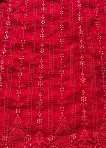 Red Embroidered Kurta