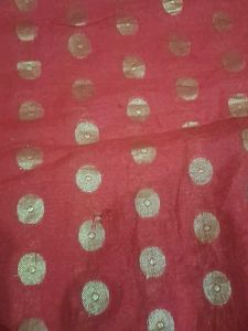 Red &amp; Gold Patterned Saree