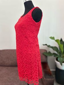 Elegant Red Lace Mini Dress