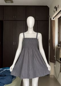Grey Smocked Sundress