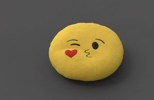 big size Emoji Heart Eyes Kiss Plush Pillow