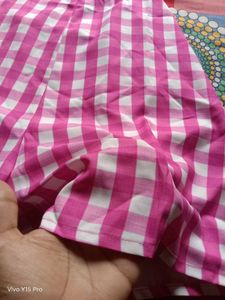 Pink Gingham Strapless Romper