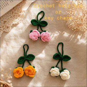 Crochet Cherry Hair Clip &amp; Keychain Set