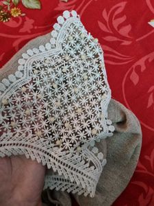 Embellished Crochet Collar Top
