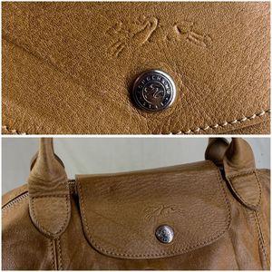 Authentic Longchamp Le Pliage Cuir Leather Satchel