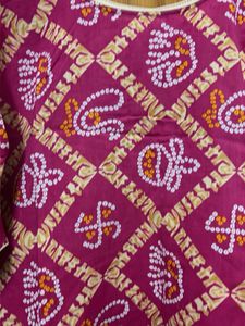 Stylish Pink Bandhani Kurta