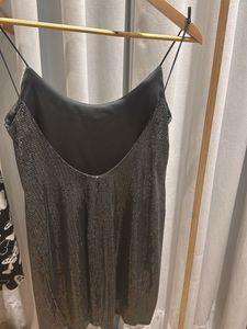 ZARA Sparkly Charcoalish Olive Spaghetti Strap Dre