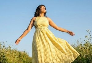 Cute Yellow Gingham Sundress
