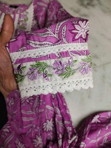 Elegant Purple Anarkali Kurta Set(33-36 size)