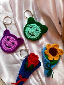 4 set of Handmade Crochet Keychains