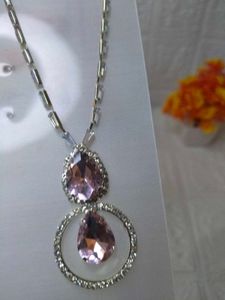 Elegant Pink Crystal Necklace Set
