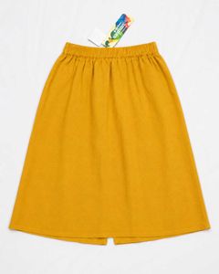 Mustard Yellow Button-Front Skirt